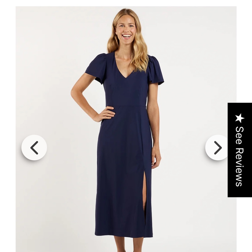 Jude Connally Classic Navy Midi Dress NWT